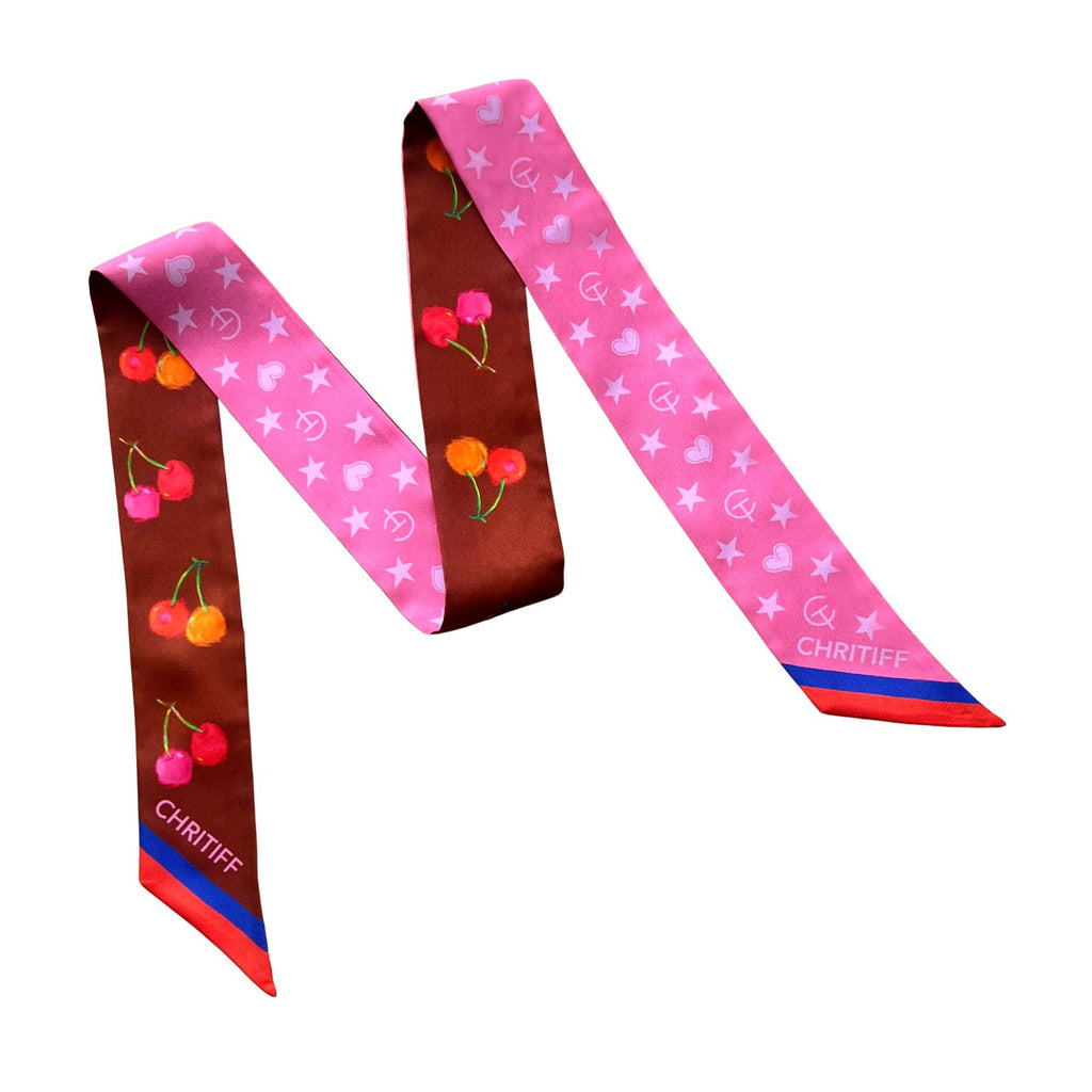 Lucky Cherry Silk Ribbon - Cinnamon