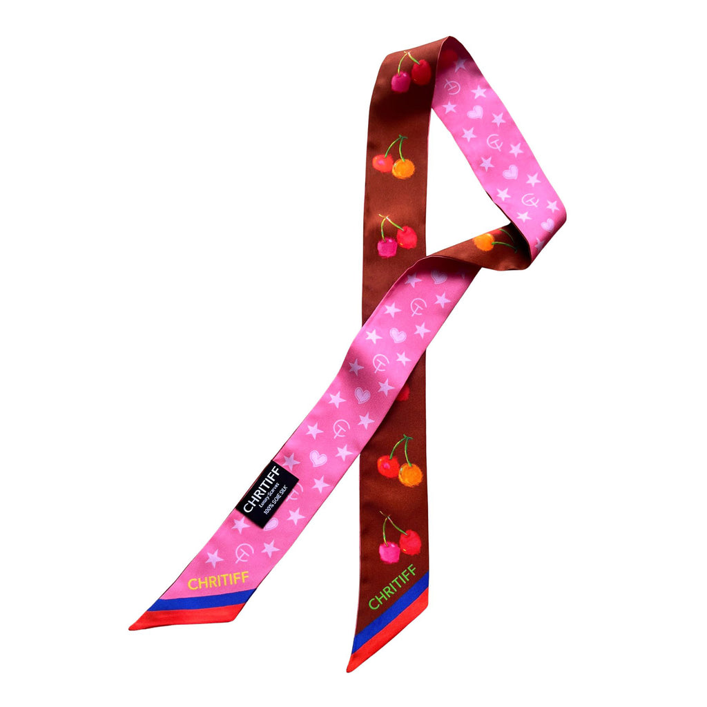 Lucky Cherry Silk Ribbon - Cinnamon