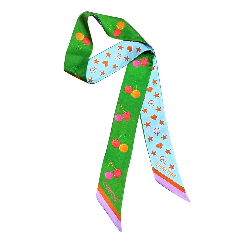 Lucky Cherry Silk Ribbon - Bamboo