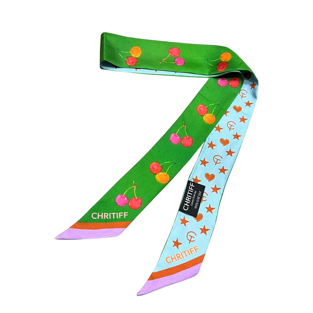 Lucky Cherry Silk Ribbon - Bamboo