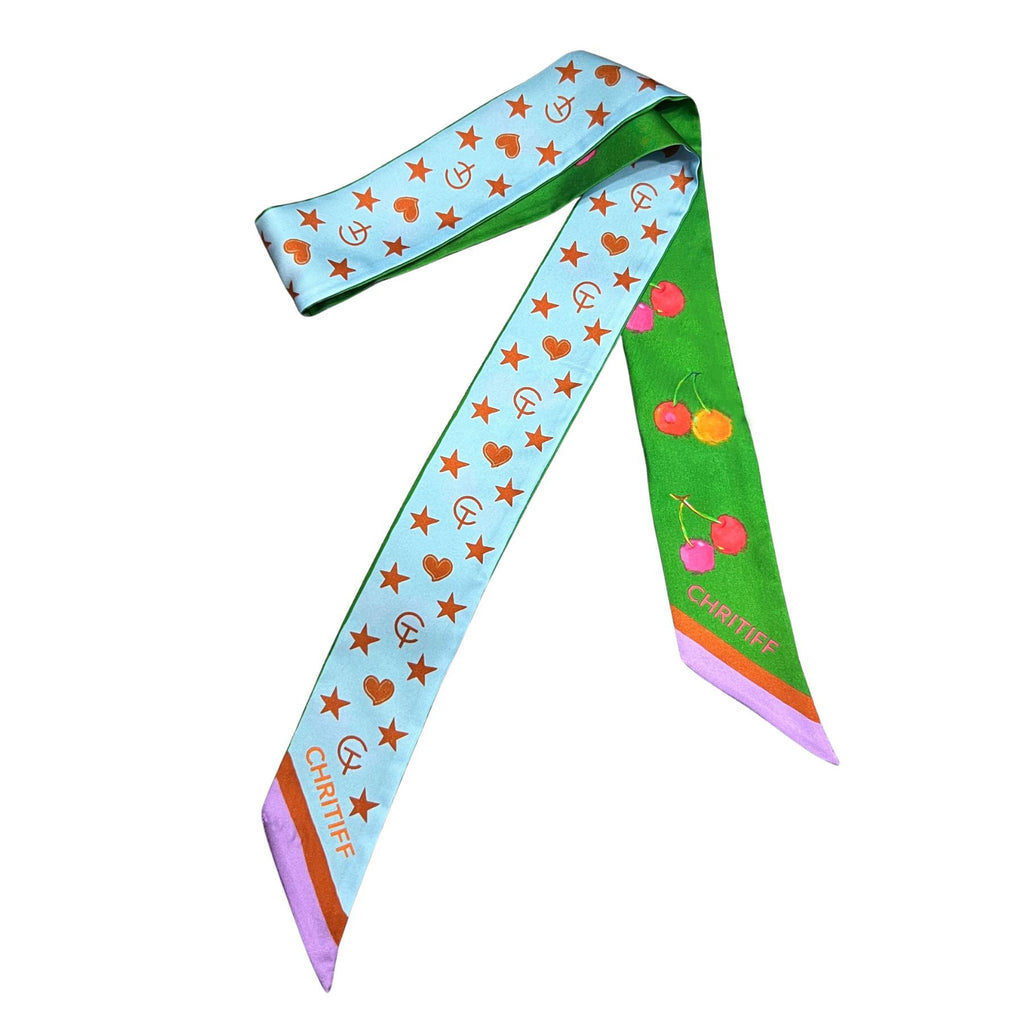 Lucky Cherry Silk Ribbon - Bamboo