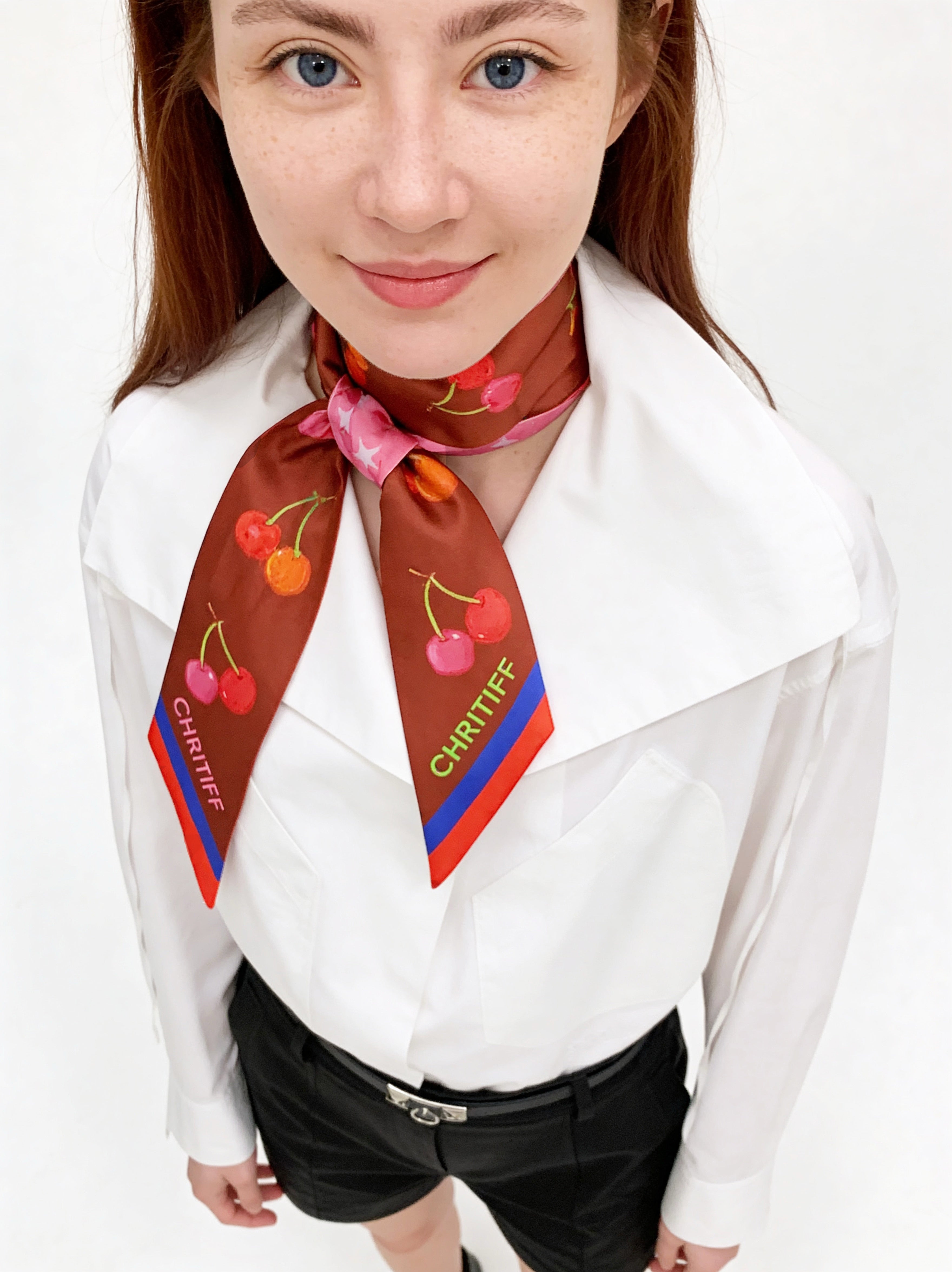 Lucky Cherry Silk Ribbon - Cinnamon