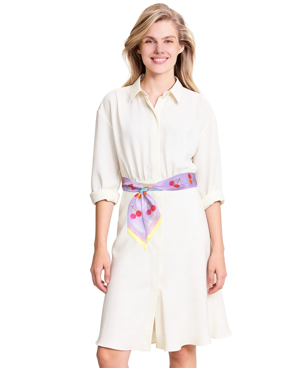 Lucky Cherry Silk Ribbon - Lavender