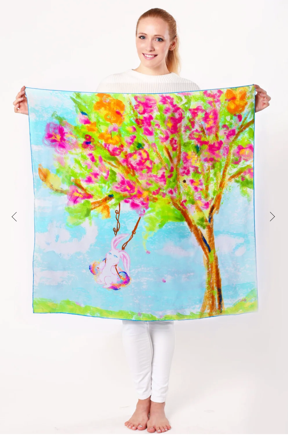 CHRITIFF A Blooming Tree Luxury Silk Scarf