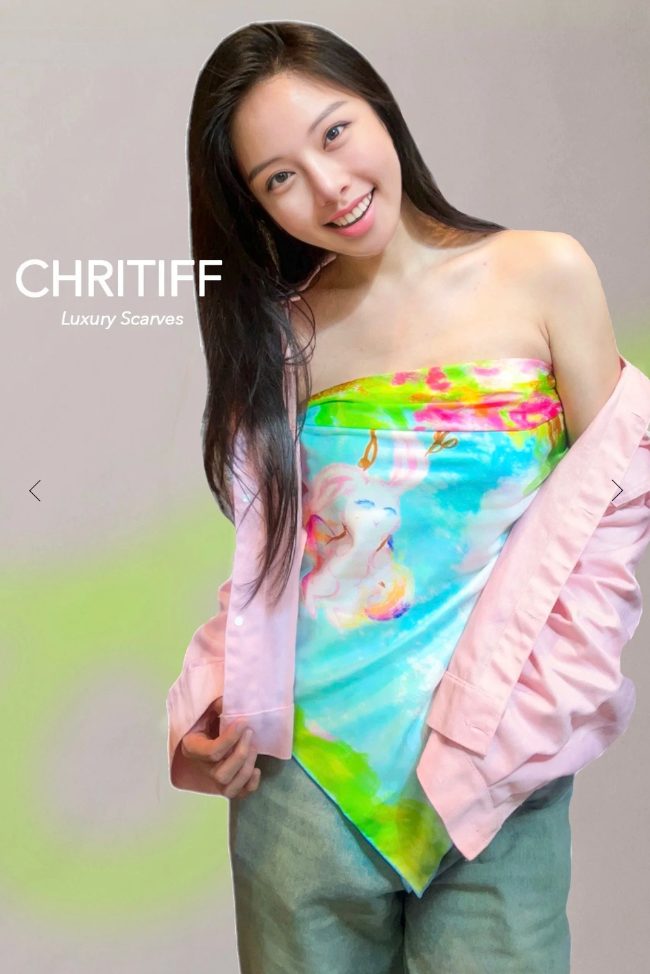 CHRITIFF A Blooming Tree Luxury Silk Scarf