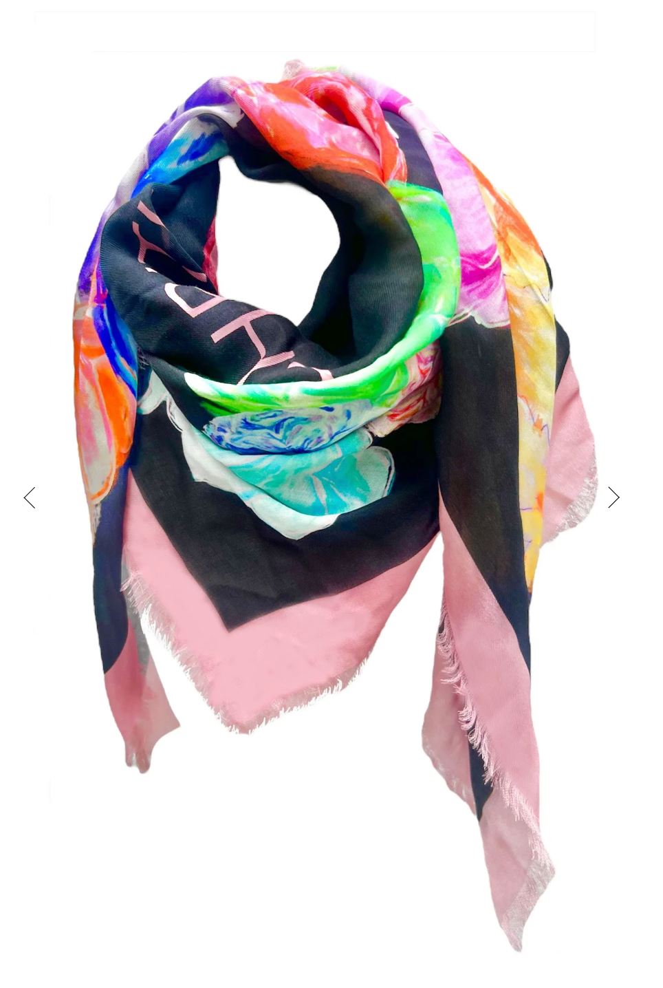 CHRITIFF Blooming Love Jade Black ELLE Magazine Featured Luxury Silk Scarf