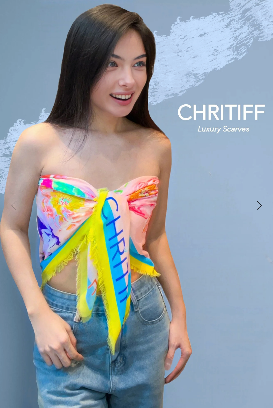 CHRITIFF Blooming Love Silky Pink Luxury Silk Scarf