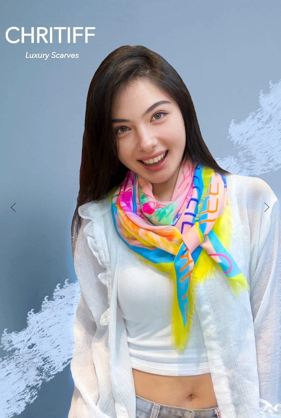 CHRITIFF Blooming Love Silky Pink Luxury Silk Scarf