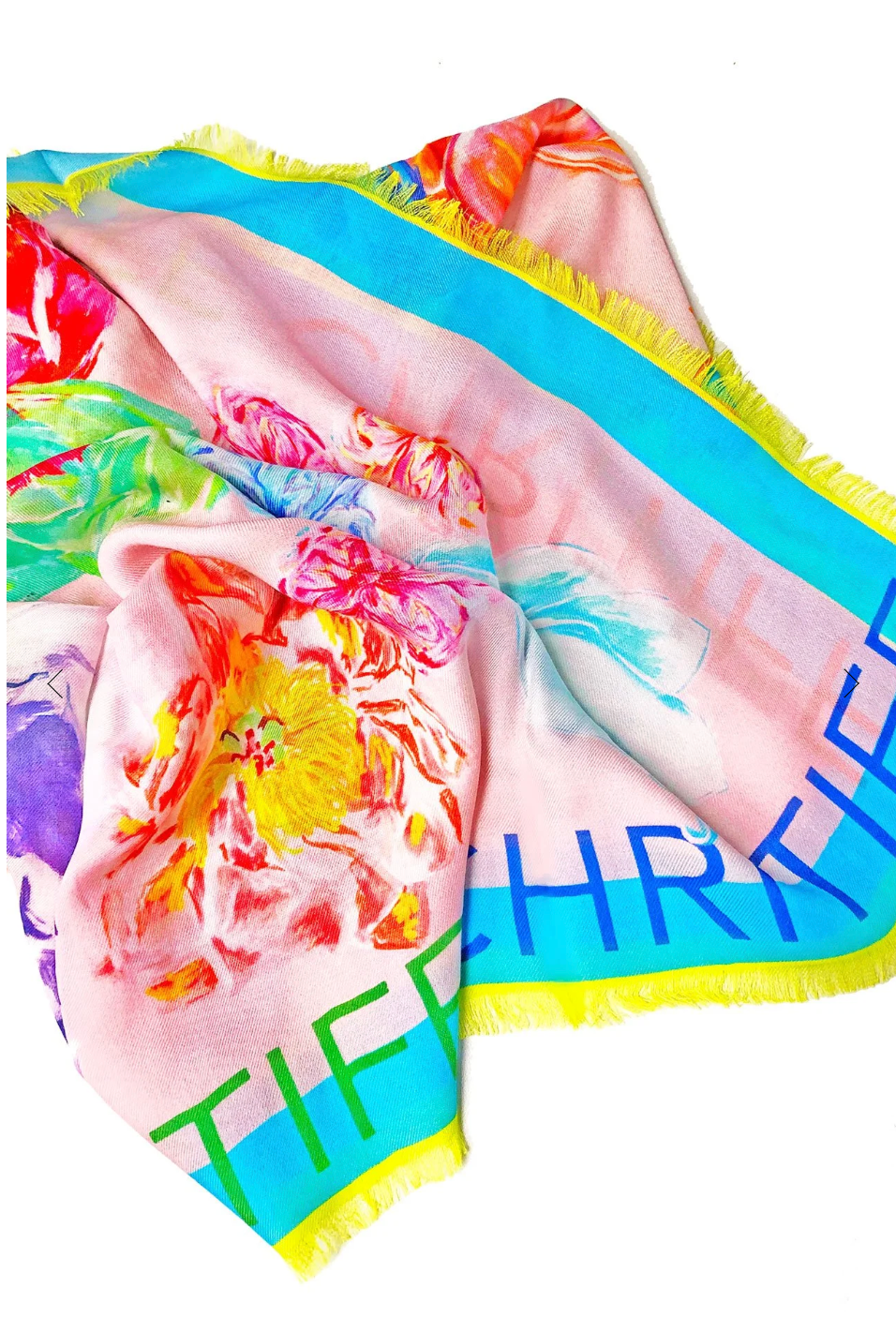 CHRITIFF Blooming Love Silky Pink Luxury Silk Scarf