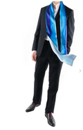 CHRITIFF In Blue Luxury Men Silk Scarf