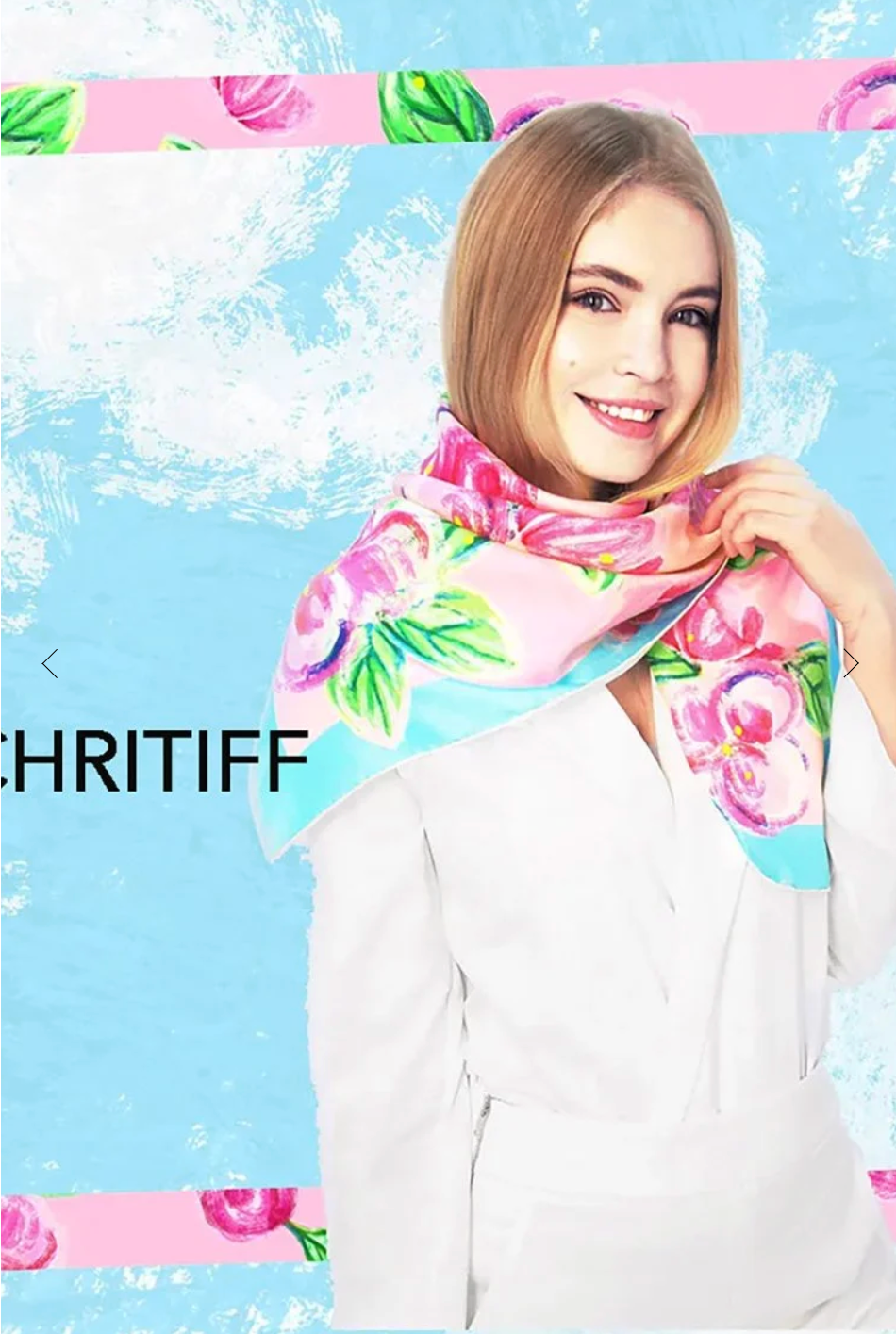 CHRITIFF Loving Viva Baby Pink Luxury Silk Scarf