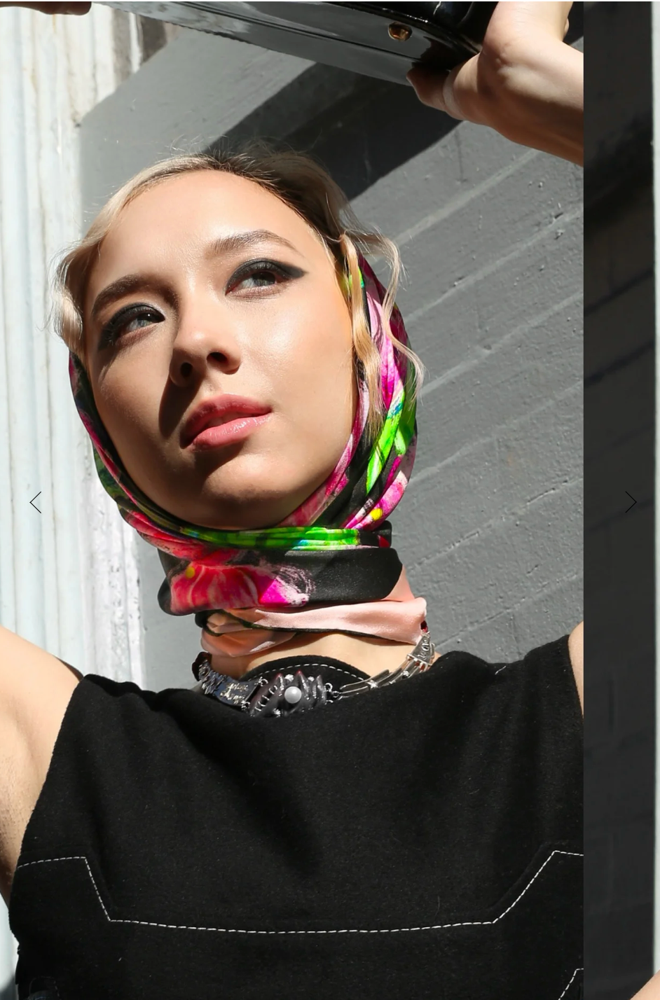 CHRITIFF Loving Viva Jade Black Vanguard Magazine Featured Luxury Silk Scarf