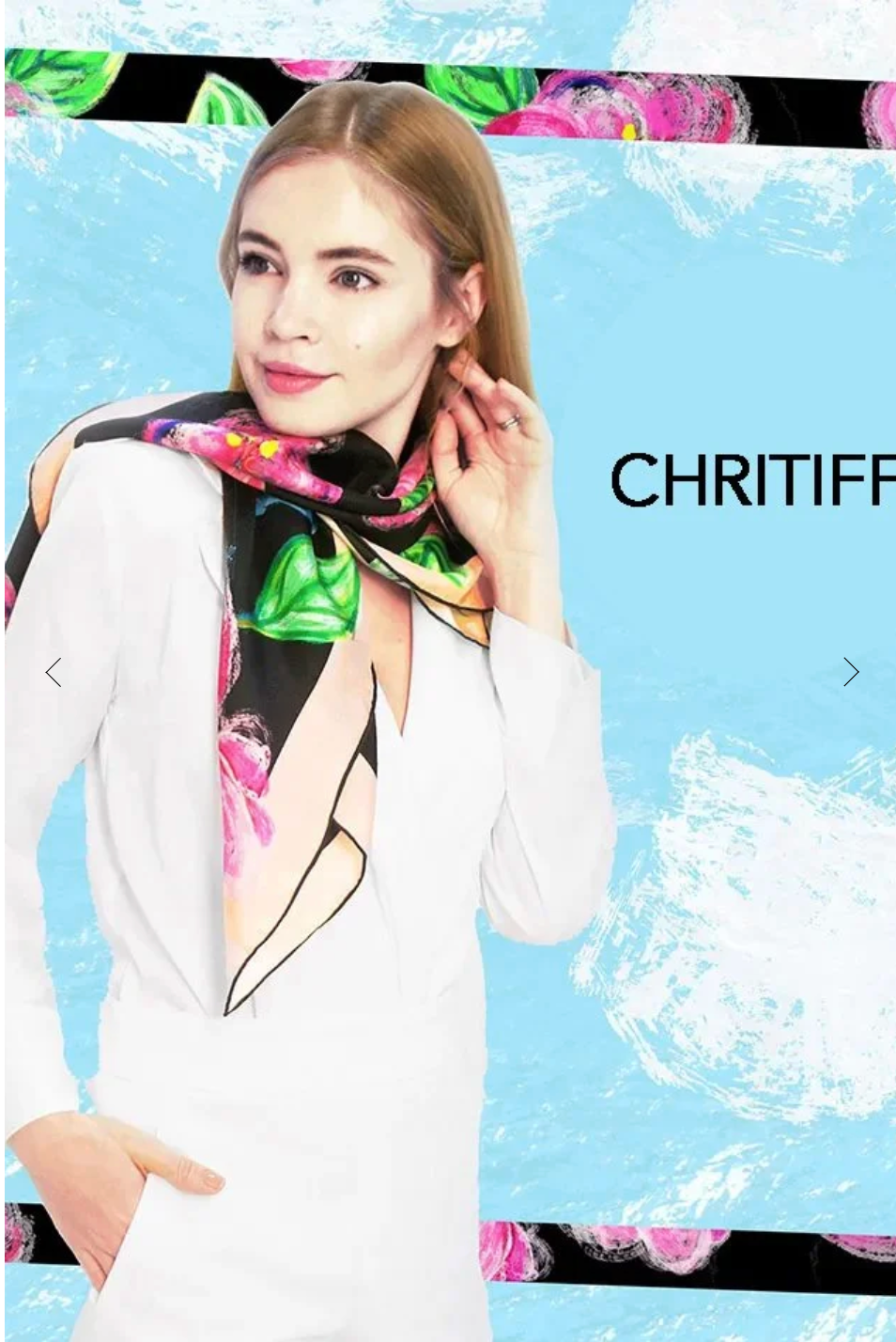 CHRITIFF Loving Viva Jade Black Vanguard Magazine Featured Luxury Silk Scarf