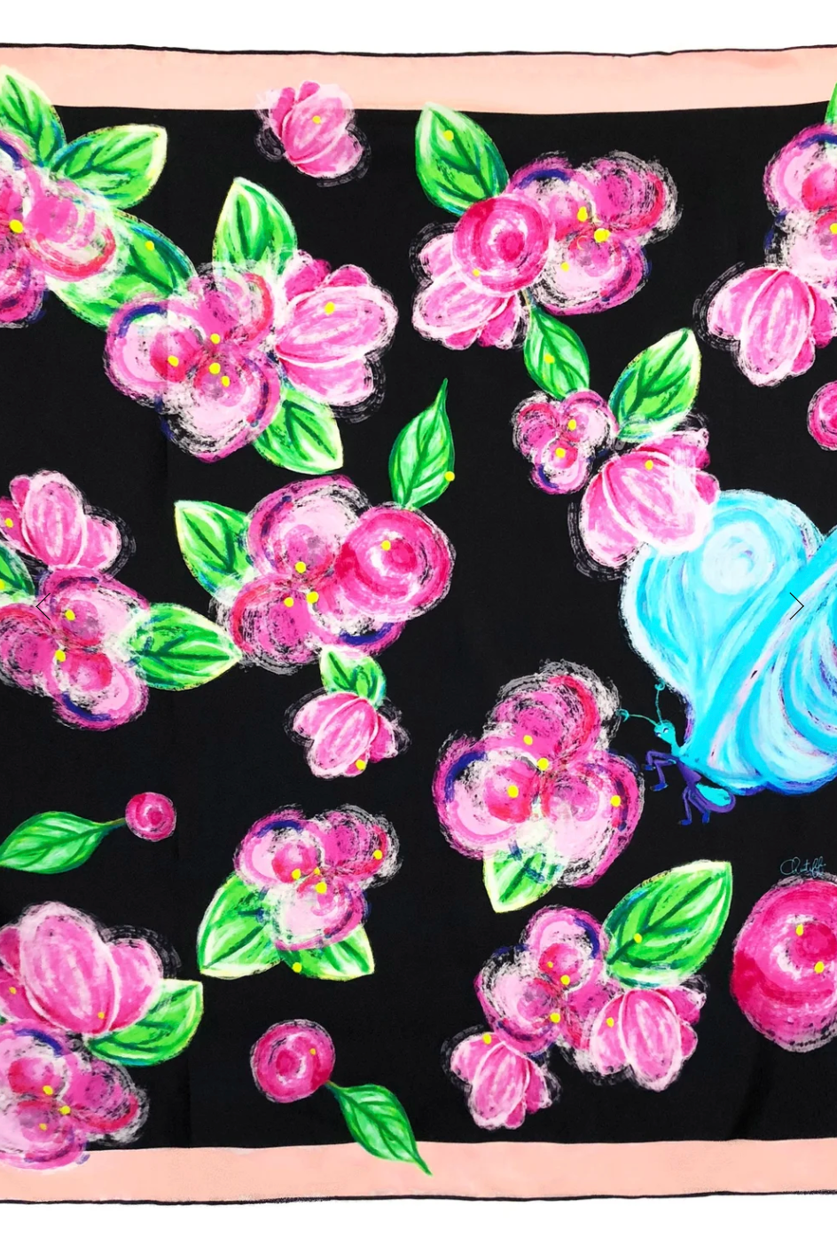 CHRITIFF Loving Viva Jade Black Vanguard Magazine Featured Luxury Silk Scarf