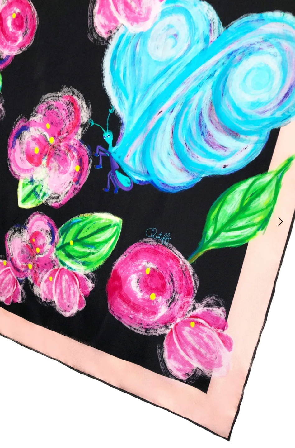 CHRITIFF Loving Viva Jade Black Vanguard Magazine Featured Luxury Silk Scarf