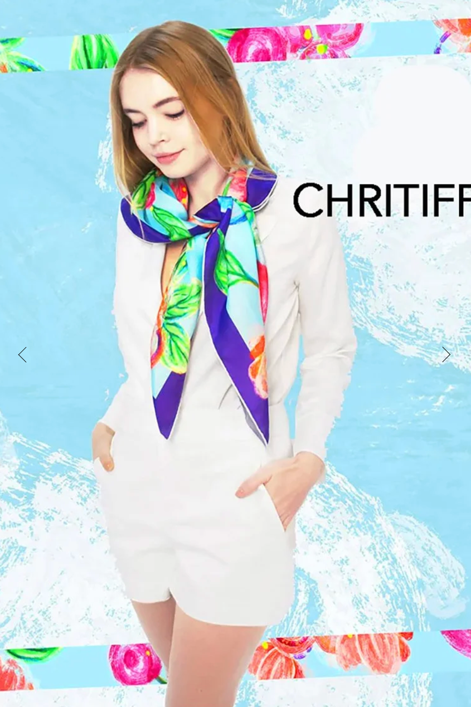 CHRITIFF Loving Viva Sky Blue Luxury Silk Scarf