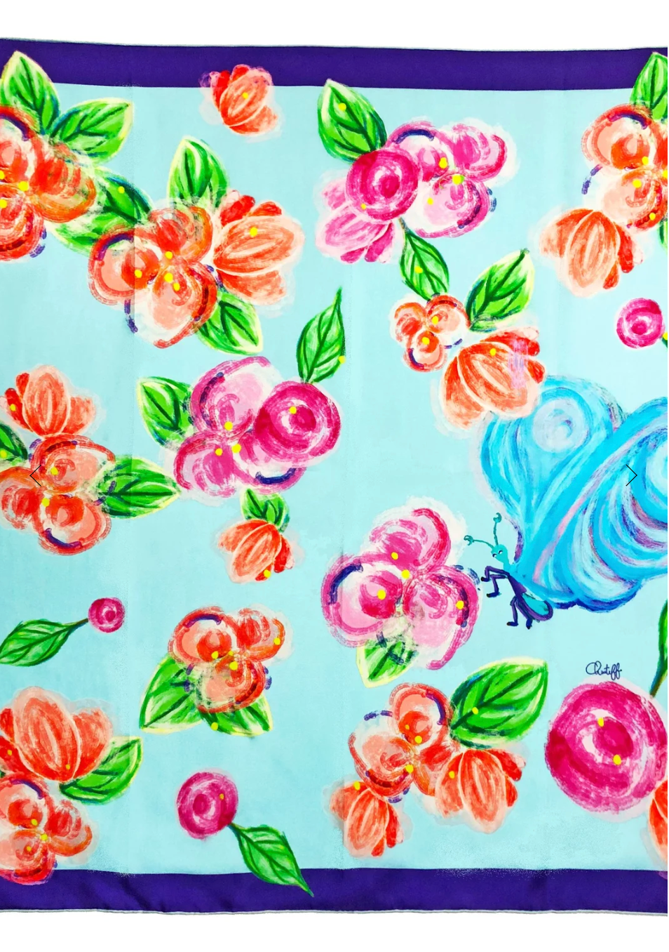 CHRITIFF Loving Viva Sky Blue Luxury Silk Scarf