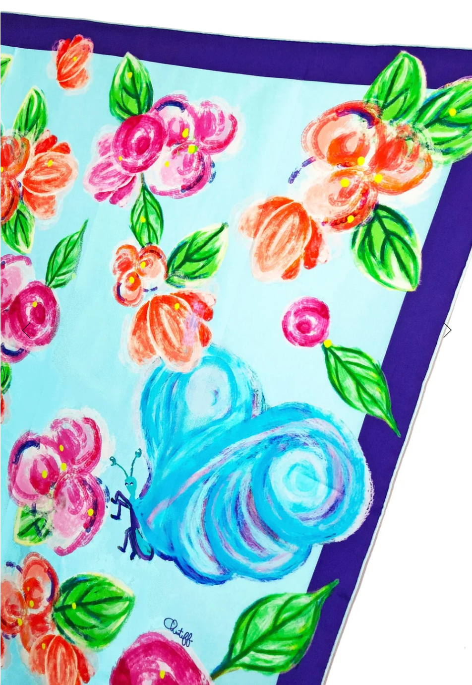 CHRITIFF Loving Viva Sky Blue Luxury Silk Scarf