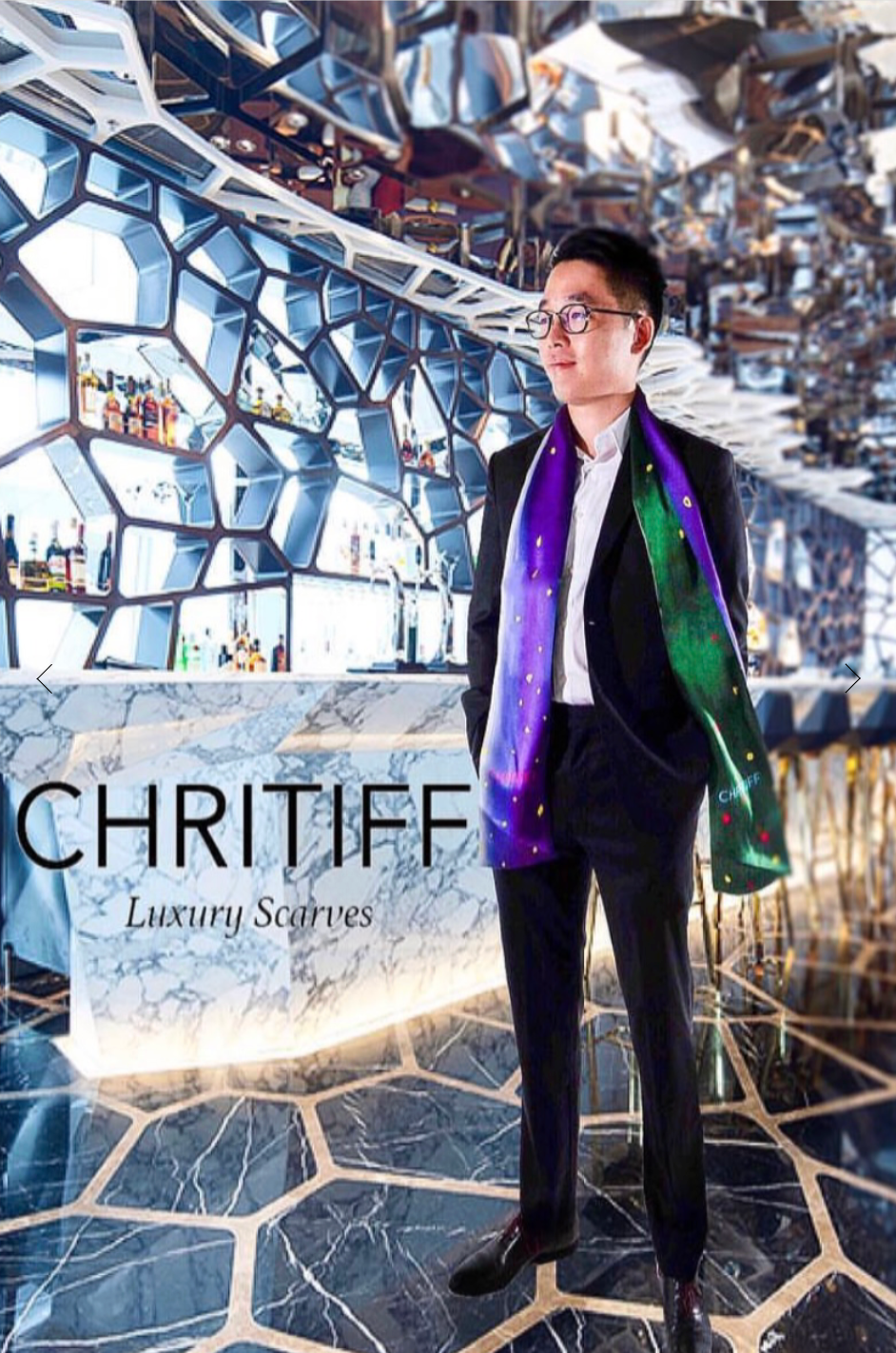 CHRITIFF Party Gent Men's Luxury Silk Scarf