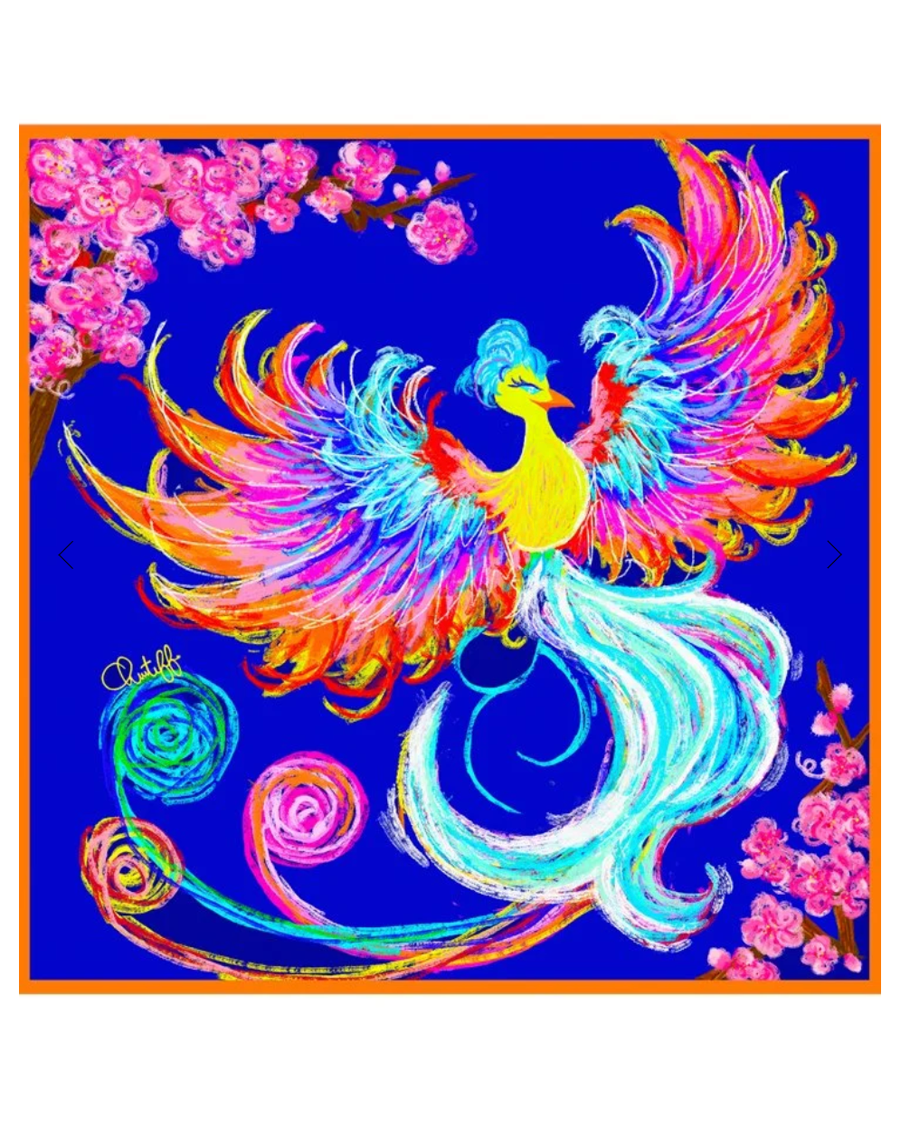 CHRITIFF Twilight Phoenix Dynastic Jade Chinese Zodiac Luxury Silk Scarf