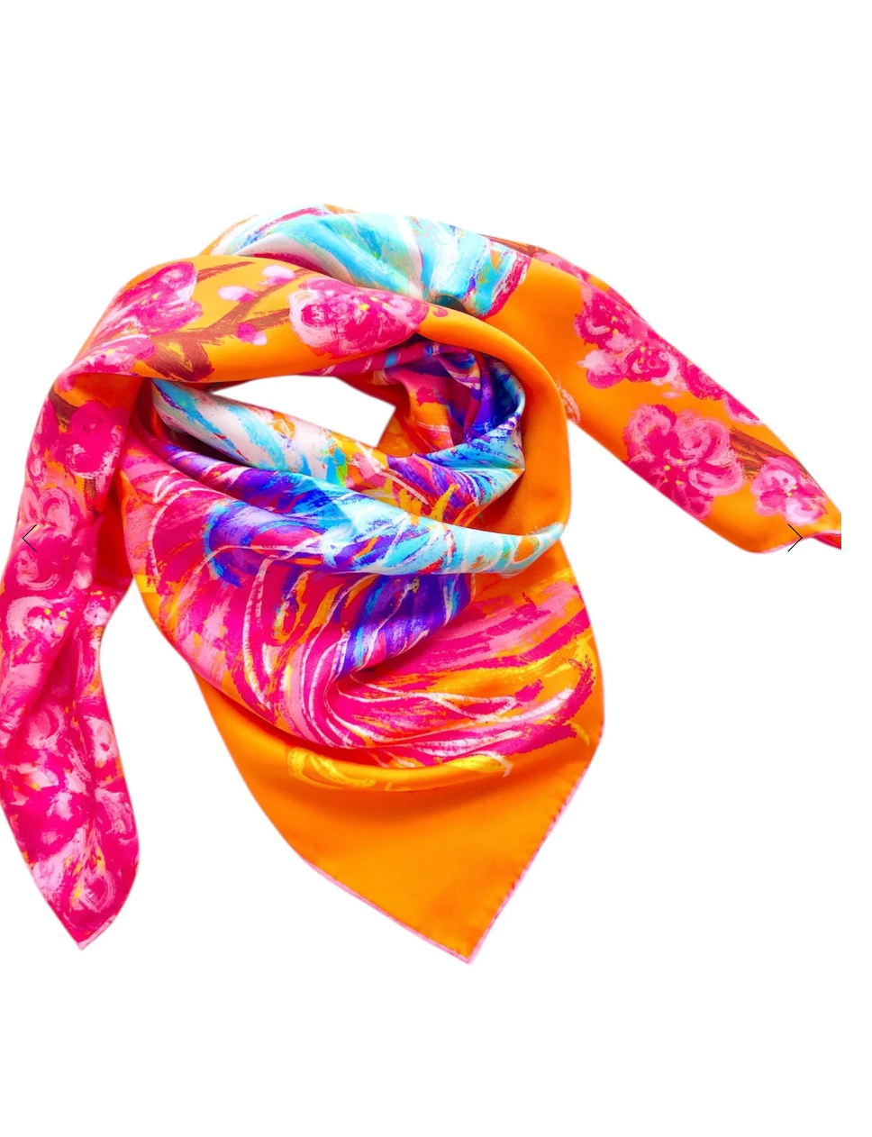 CHRITIFF Twilight Phoenix Horizon Fire Chinese Zodiac Luxury Silk Scarf