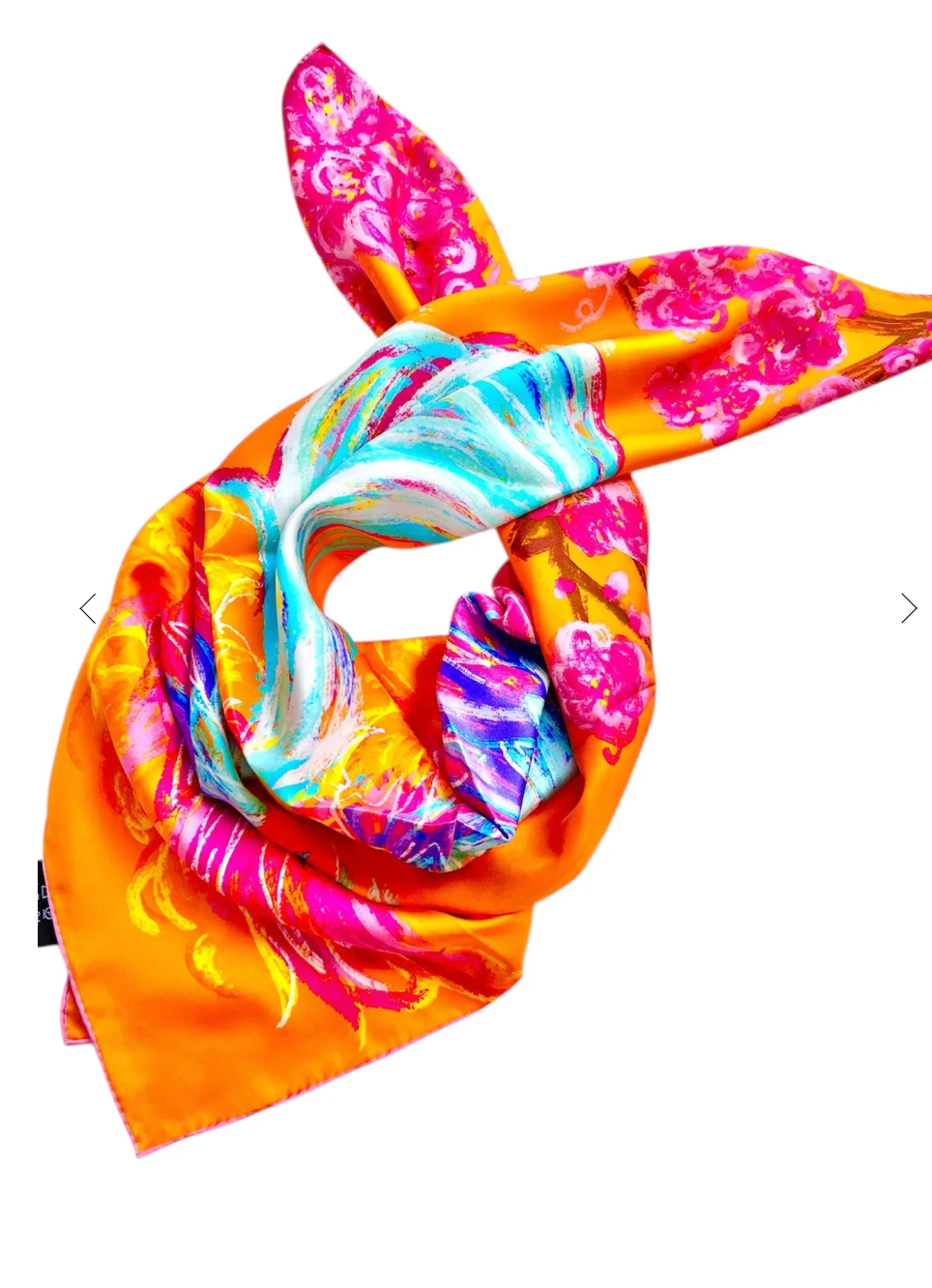 CHRITIFF Twilight Phoenix Horizon Fire Chinese Zodiac Luxury Silk Scarf