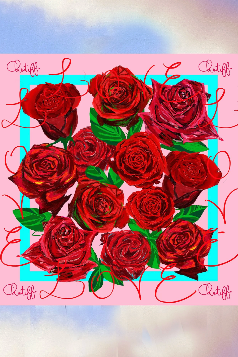 CHRITIFF Valentine Glamour Magazine Featured Luxury Silk Scarf