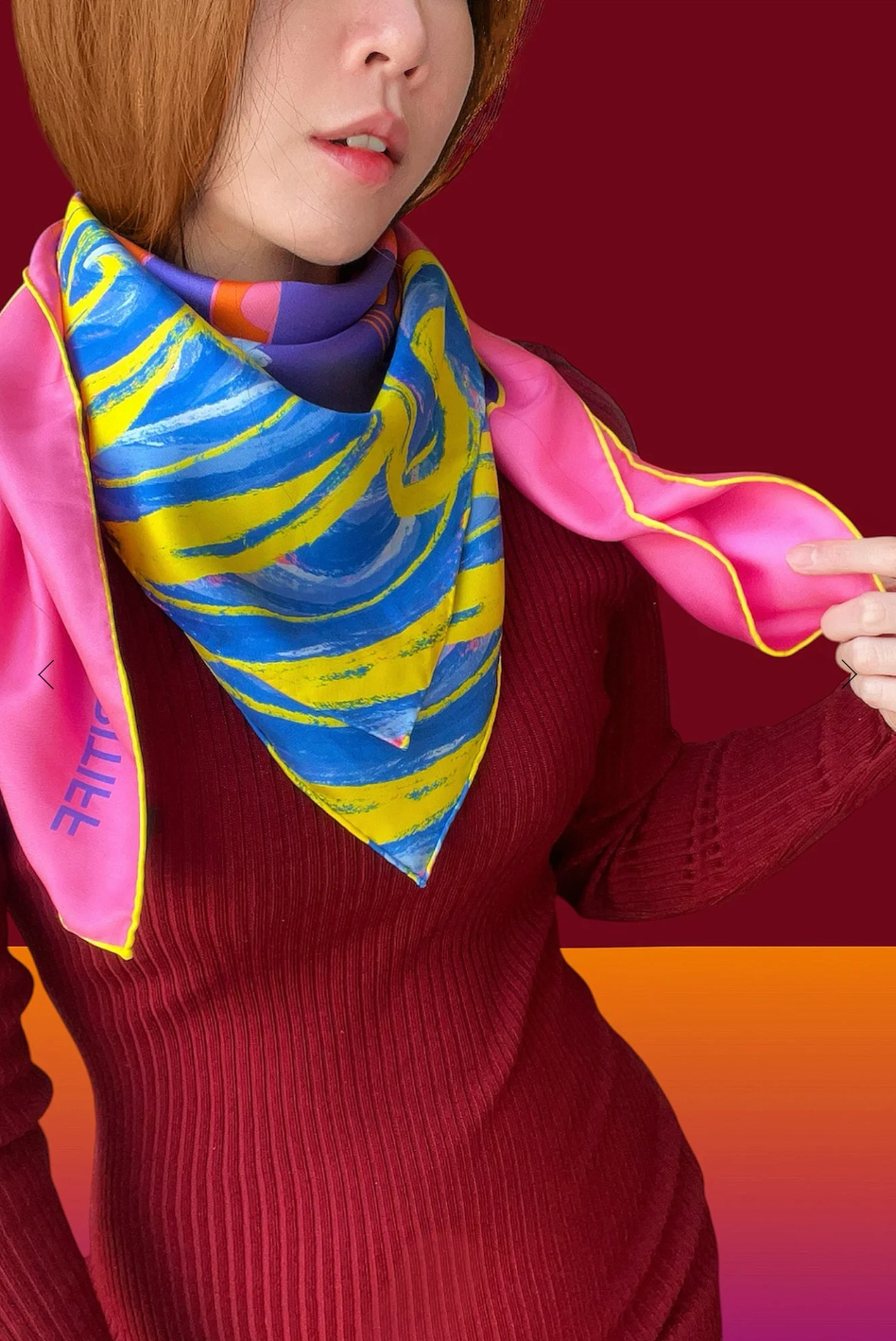 CHRITIFF Wishful Snake Knot Chinese New Year Luxury Silk Scarf